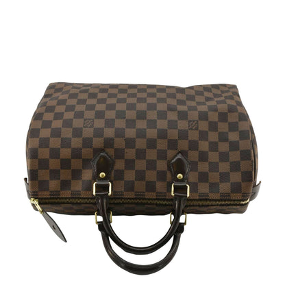 LOUIS VUITTON Speedy 35 Damier Ebene Satchel Bag Brown
