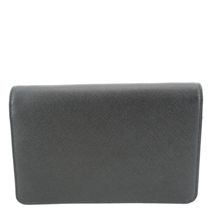 PRADA Saffiano Lux Chain Crossbody Bag Black