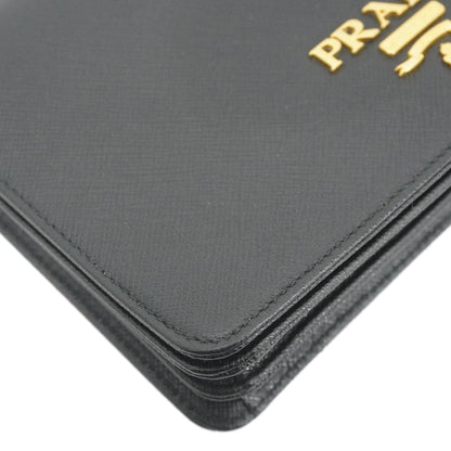 PRADA Saffiano Lux Chain Crossbody Bag Black