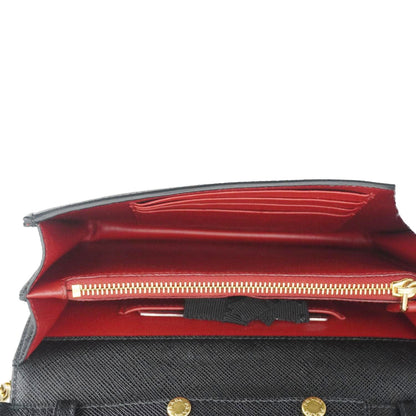 PRADA Saffiano Lux Chain Crossbody Bag Black