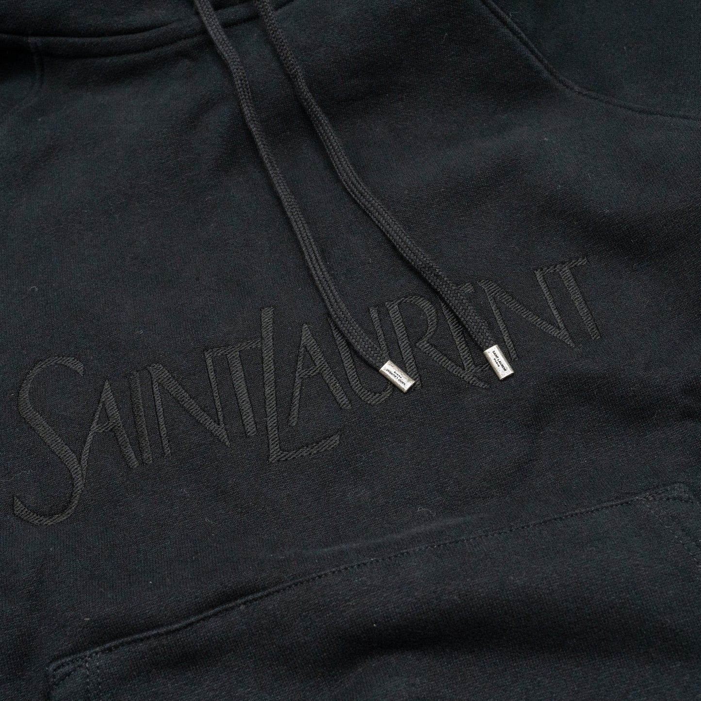 Saint laurent size XS letter hoodie cotton black