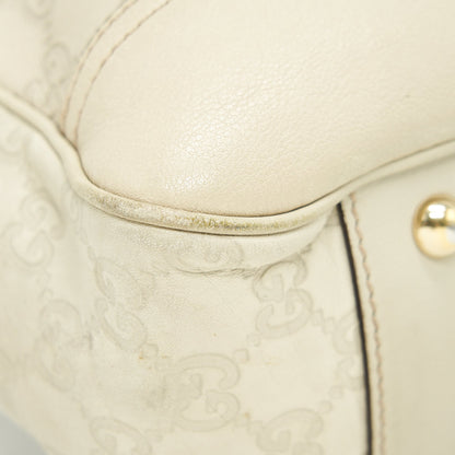 Gucci Monogram Leather Shopping Tote Bag Creamy Beige