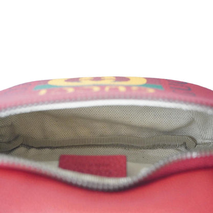 GUCCI Print Small Leather Belt Waist Bum Bag Red 527792