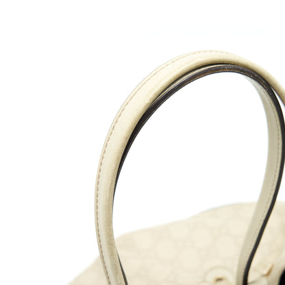 Gucci Monogram Leather Shopping Tote Bag Creamy Beige