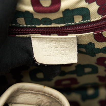 Gucci Monogram Leather Shopping Tote Bag Creamy Beige