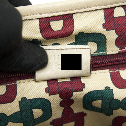Gucci Monogram Leather Shopping Tote Bag Creamy Beige