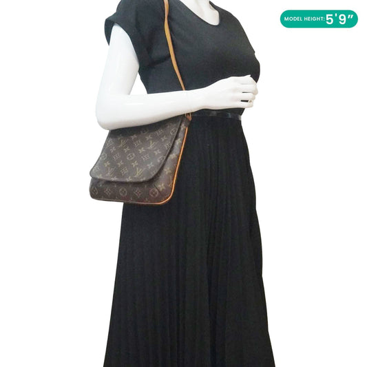 LOUIS VUITTON Musette Salsa Monogram Canvas Crossbody Bag Brown