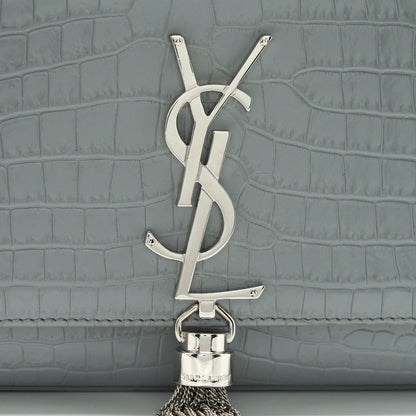 Saint Laurent/YSL Small Kate Bag Croc-Embossed with Tassel