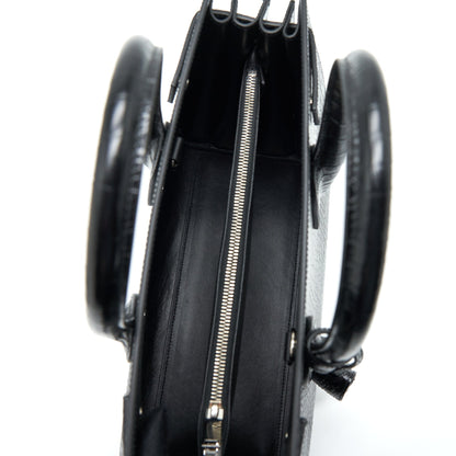Saint Laurent/ YSL Sac De Jour Crocodile Embossed Black SHW