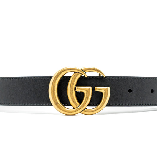 Gucci Size 85 GG Marmont Leather Belt Black