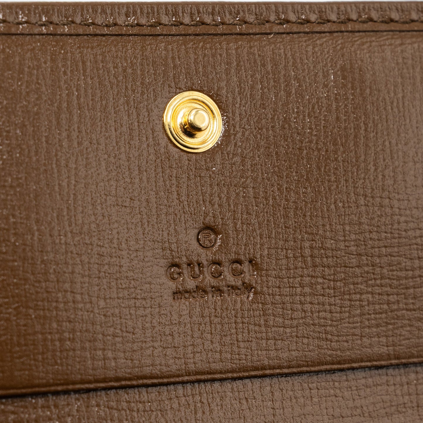 Gucci Horsebit 1955 Card Case Wallet GG Supreme Canvas/ Calfskin Brown