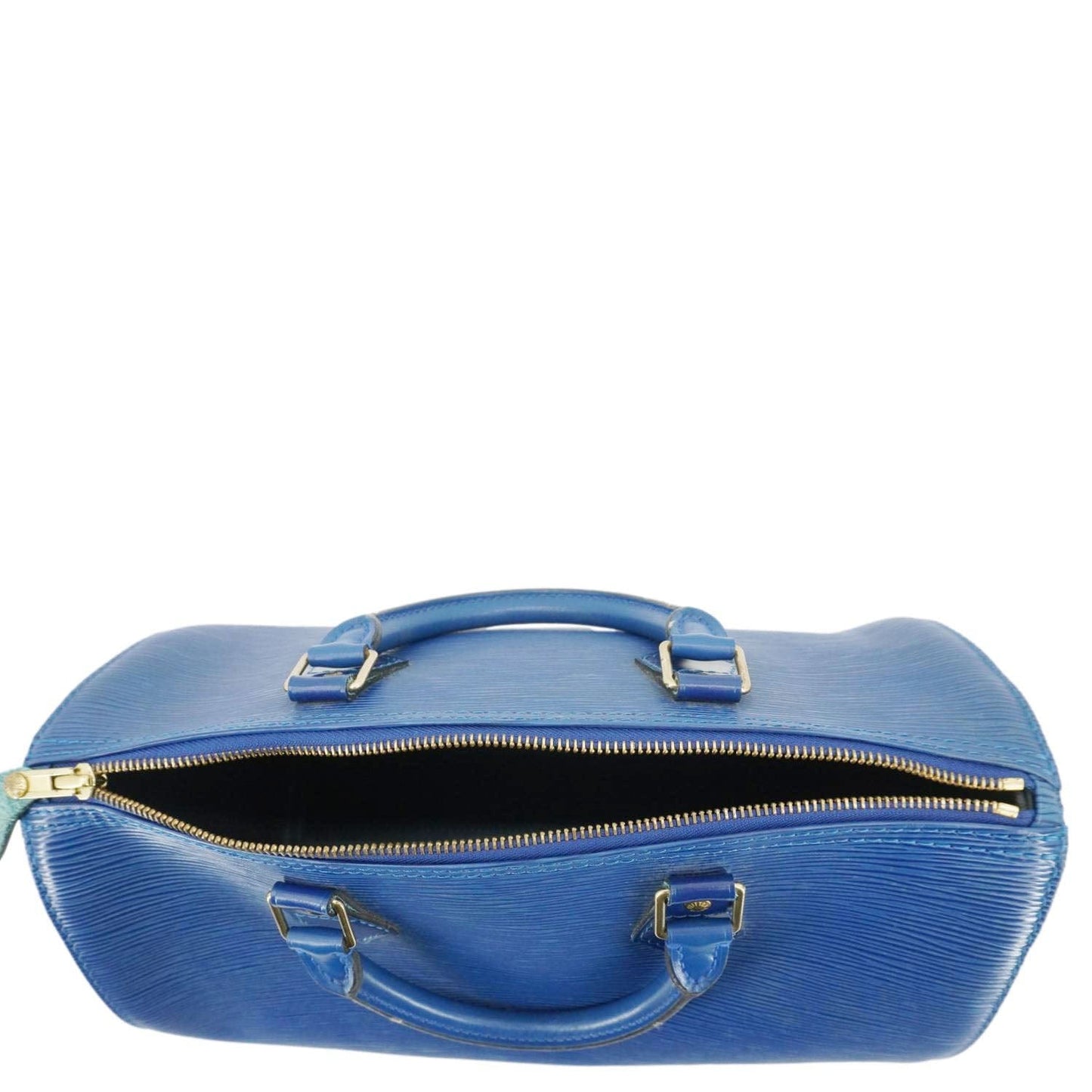 LOUIS VUITTON Speedy Epi Leather Satchel Bag Blue