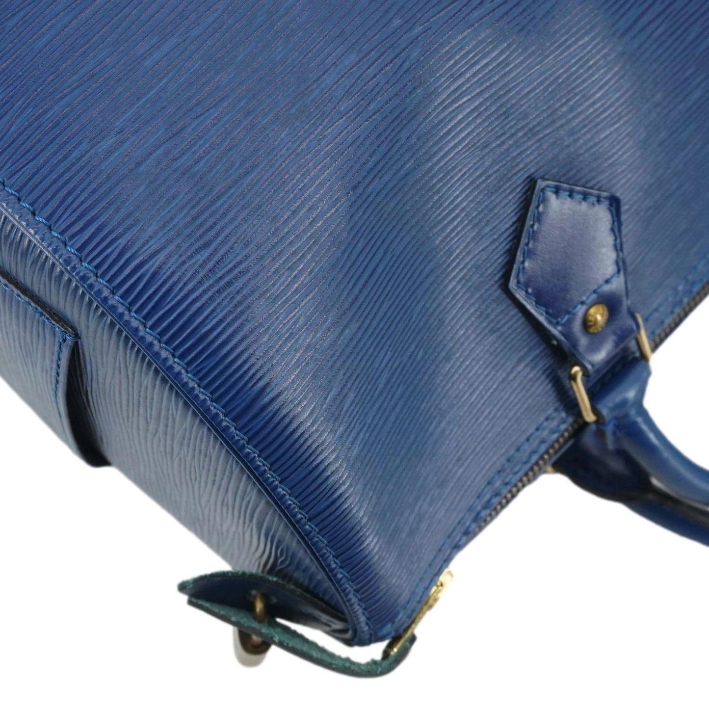 LOUIS VUITTON Speedy Epi Leather Satchel Bag Blue