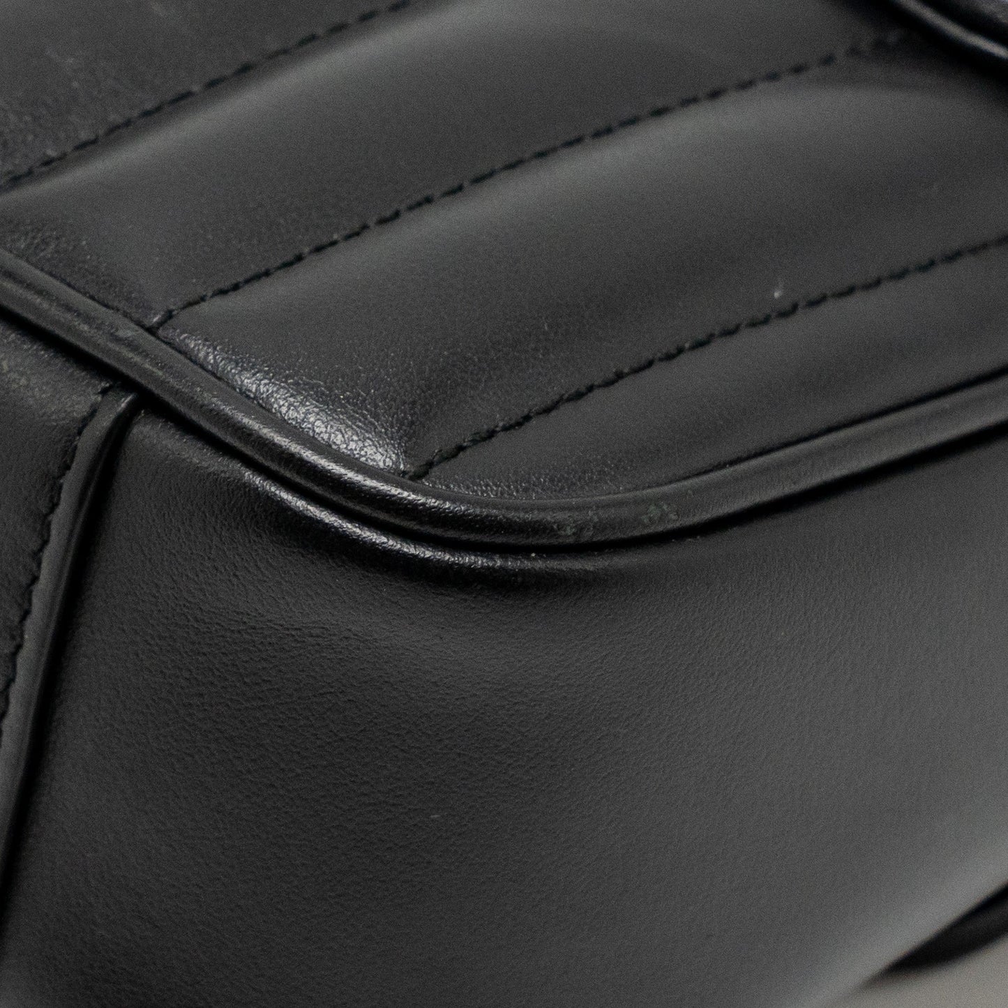 Gucci Mini GG Marmont Shoulder Bag Calfskin Black SHW