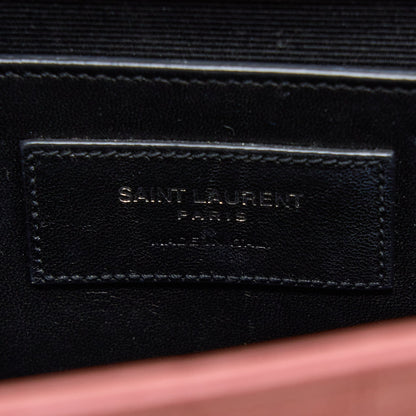 Saint Laurent Medium Kate Croc-Embossed Calfskin Pink SHW