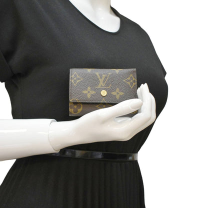 LOUIS VUITTON Trifold  Monogram Canvas Wallet Brown