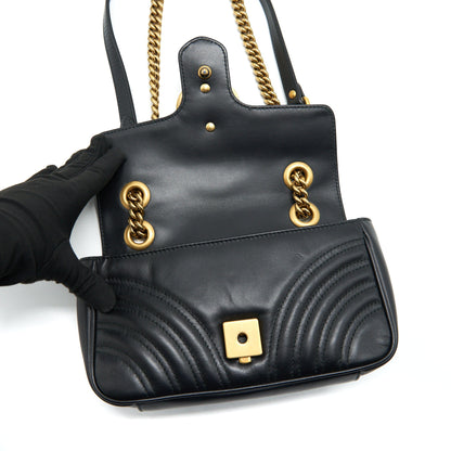 GUCCI GG MARMONT MINI BAG BLACK WITH