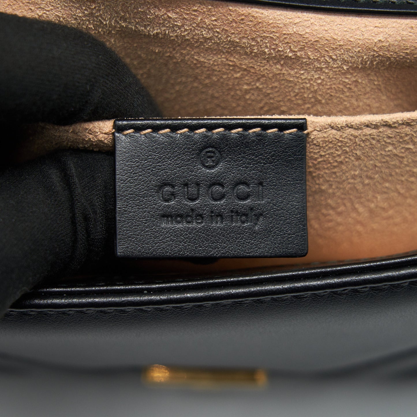 GUCCI GG MARMONT MINI BAG BLACK WITH