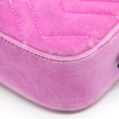 Gucci GG Marmont Camera Bag Velvet Pink With Crystal