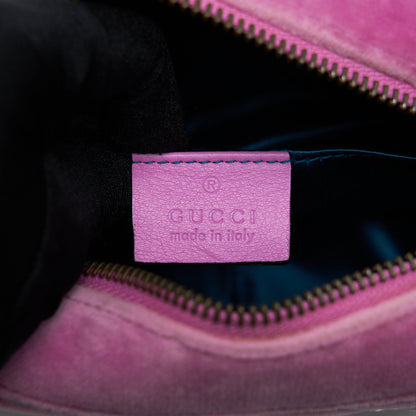 Gucci GG Marmont Camera Bag Velvet Pink With Crystal