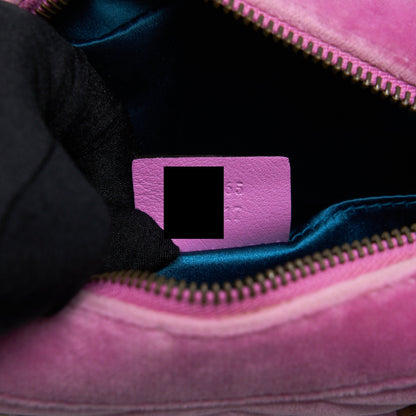 Gucci GG Marmont Camera Bag Velvet Pink With Crystal