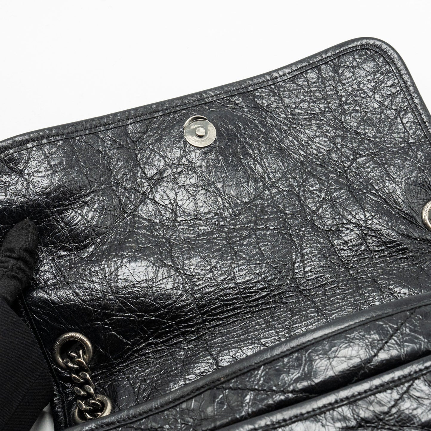 Saint Laurent/YSL Medium Niki Bag Shiny Calfskin Black SHW