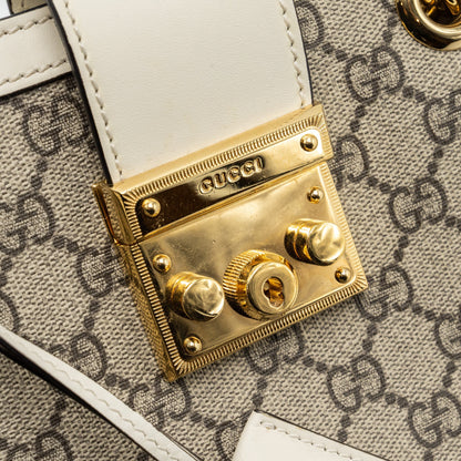 Gucci padlock small shoulder bag GG supreme canvas / Leather white