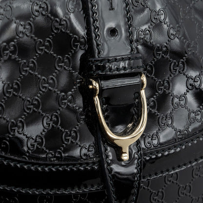 Gucci messenger crossbody bag patent black L