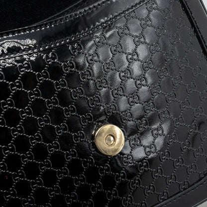 Gucci messenger crossbody bag patent black L