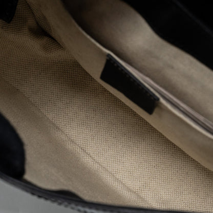 Gucci messenger crossbody bag patent black L