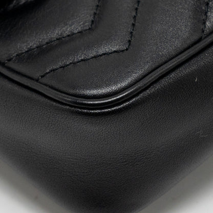 Gucci Super Mini GG Marmont Calfskin Black
