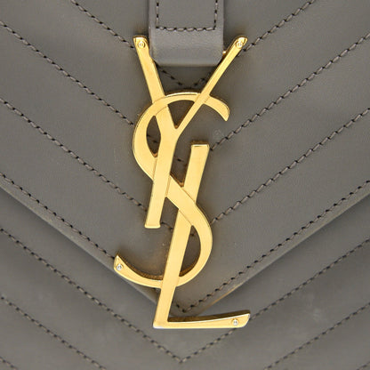 Saint Laurent Envelope Large Bag Calfskin Grey GHW