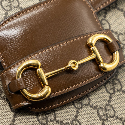 Gucci Horsebit 1955 Shoulder Bag GG Supreme Canvas/ Leather Brown