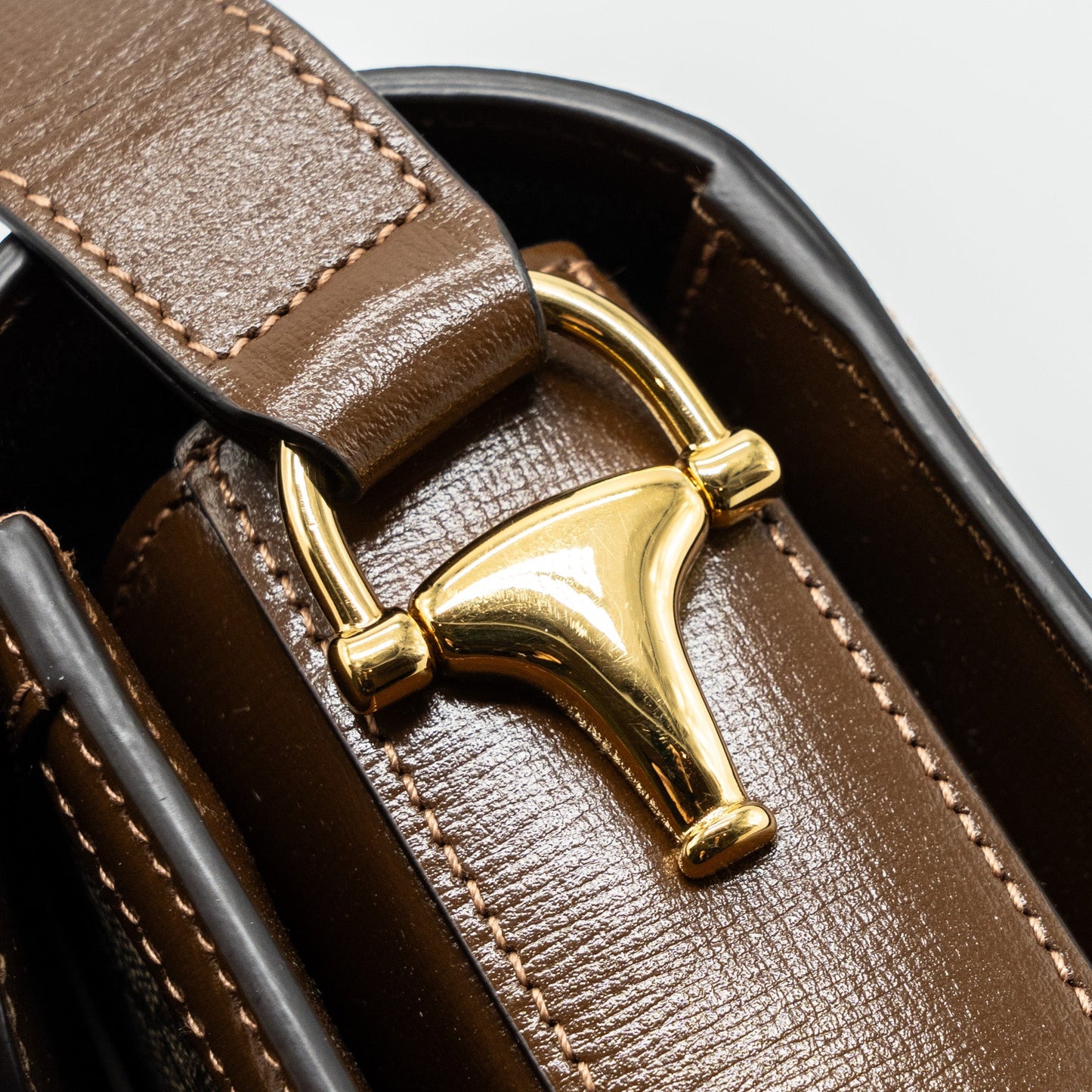 Gucci Horsebit 1955 Shoulder Bag GG Supreme Canvas/ Leather Brown
