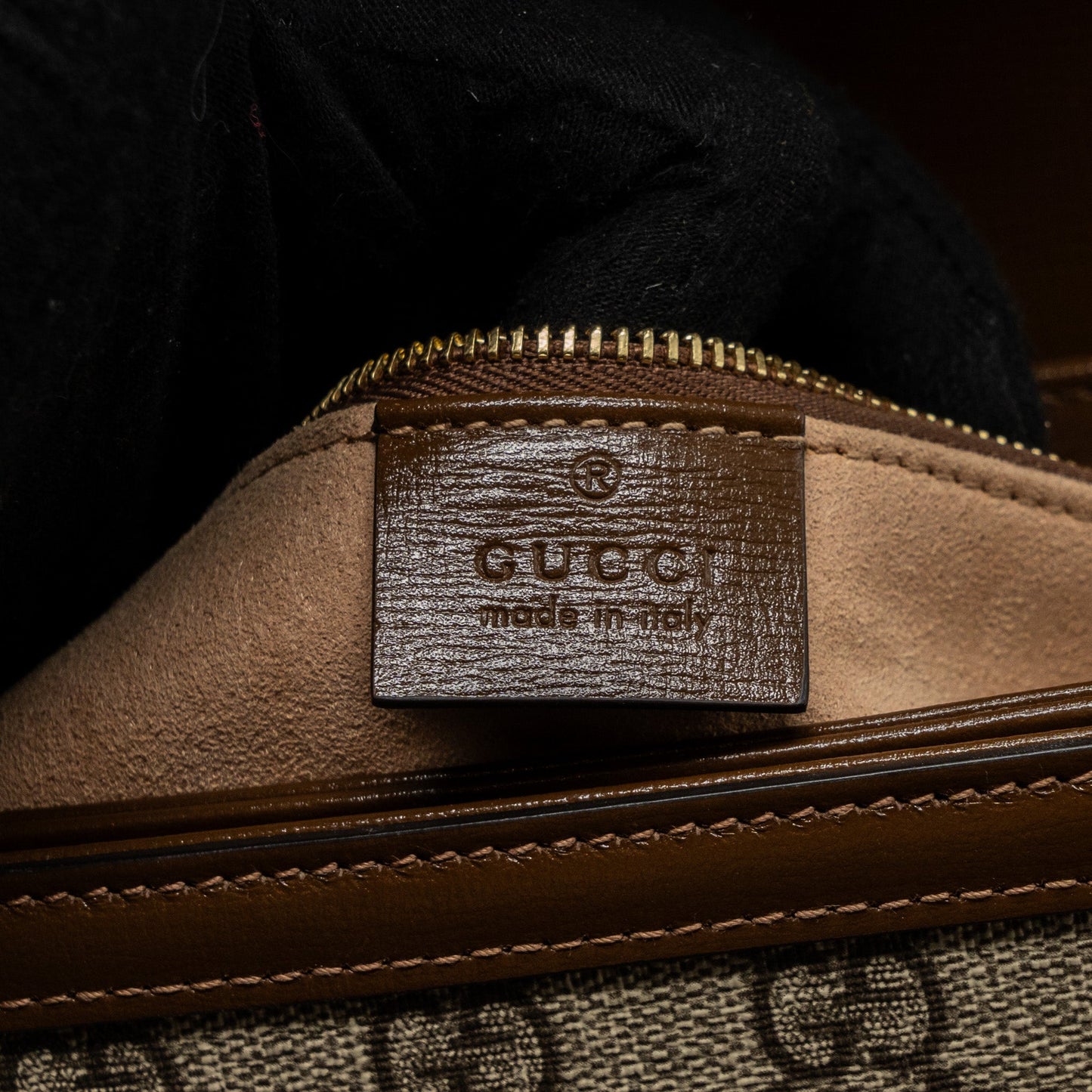 Gucci Horsebit 1955 Shoulder Bag GG Supreme Canvas/ Leather Brown