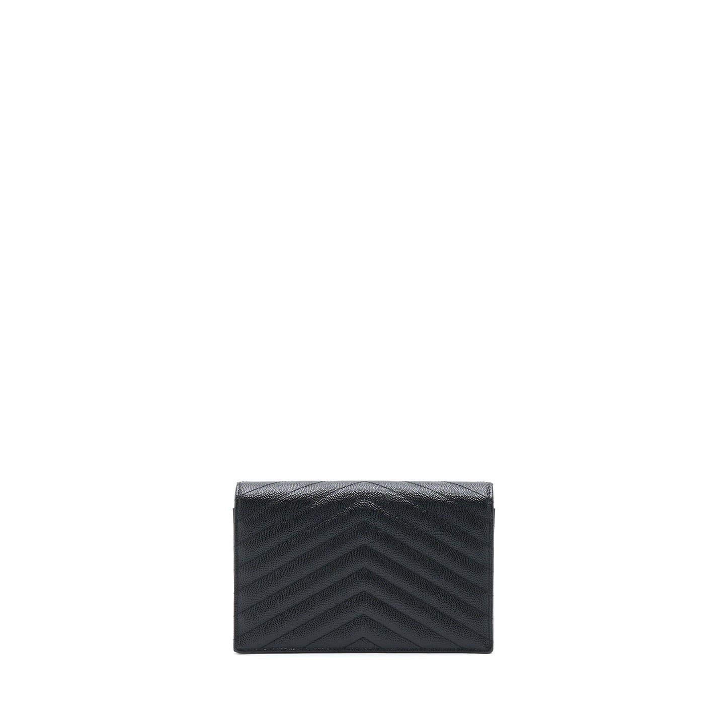 Saint Laurent/YSL Envelop Chain Wallet Caviar Black SHW