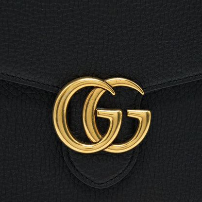 Gucci Grained Calfskin GG Logo Wallet on Chain with