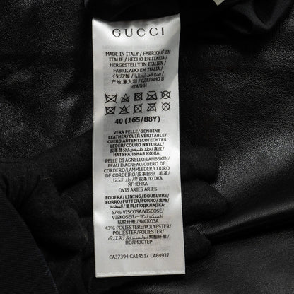 Gucci Size 40 GG Button Sleeveless Dress Lambskin Black