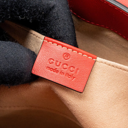 Gucci small Padlock shoulder bag GG supreme canvas red