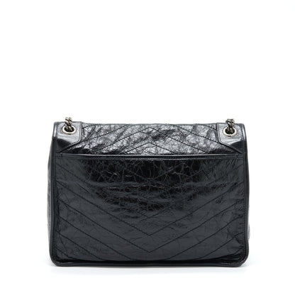Saint Laurent Large Niki Shoulder Bag Calfskin Black SHW