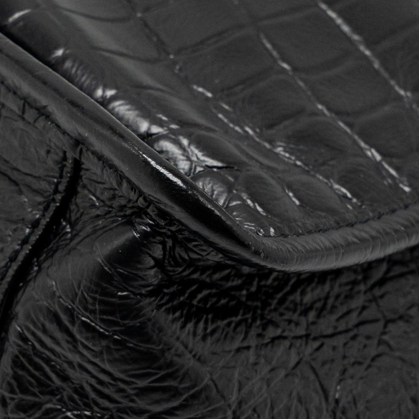 Saint Laurent/YSL Medium Niki Bag Crocodile-Embossed Black Calfskin Black Hardware