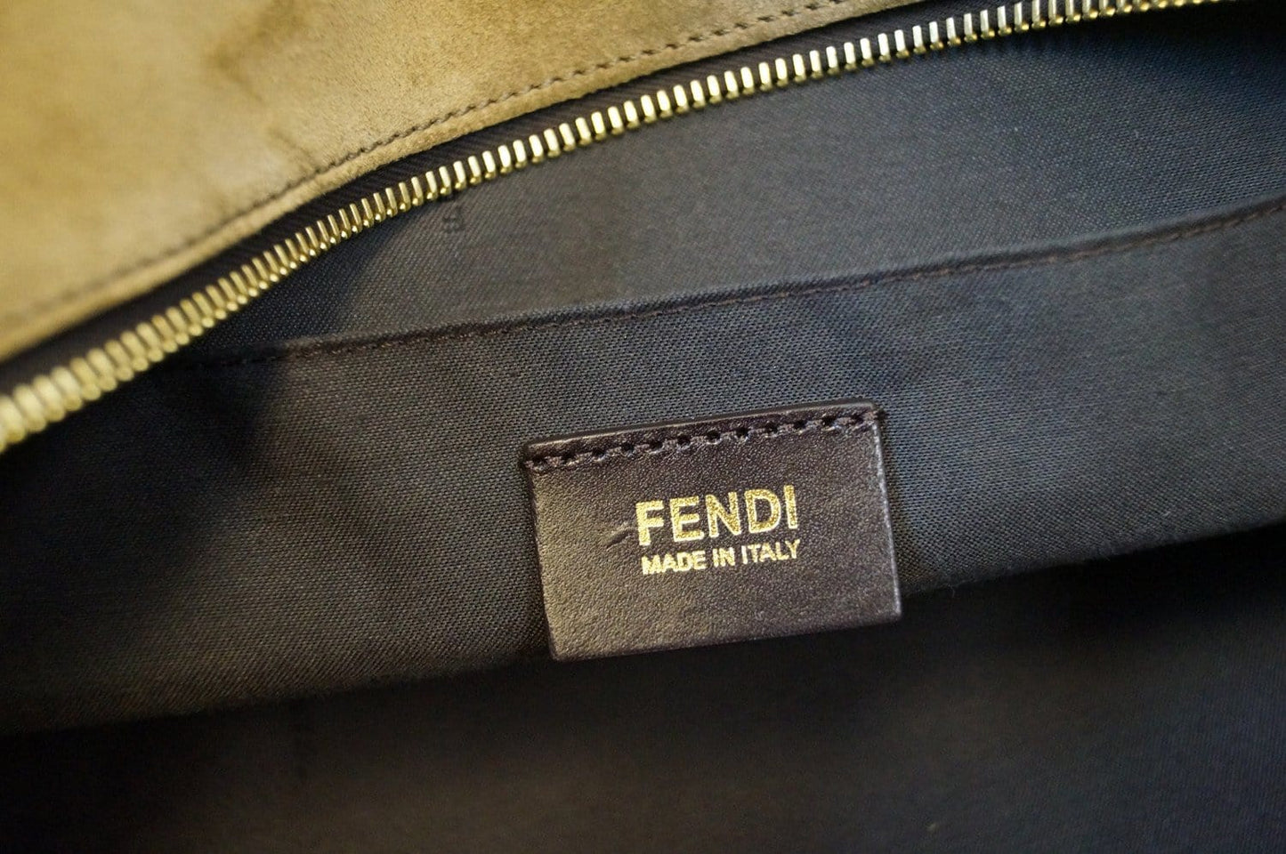 Fendi Pecan Canvas Leather Black/Brown Shoulder Bag