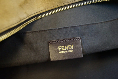 Fendi Pecan Canvas Leather Black/Brown Shoulder Bag