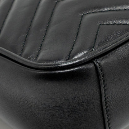 GUCCI Mini GG Marmont Shoulder Bag Calfskin Black