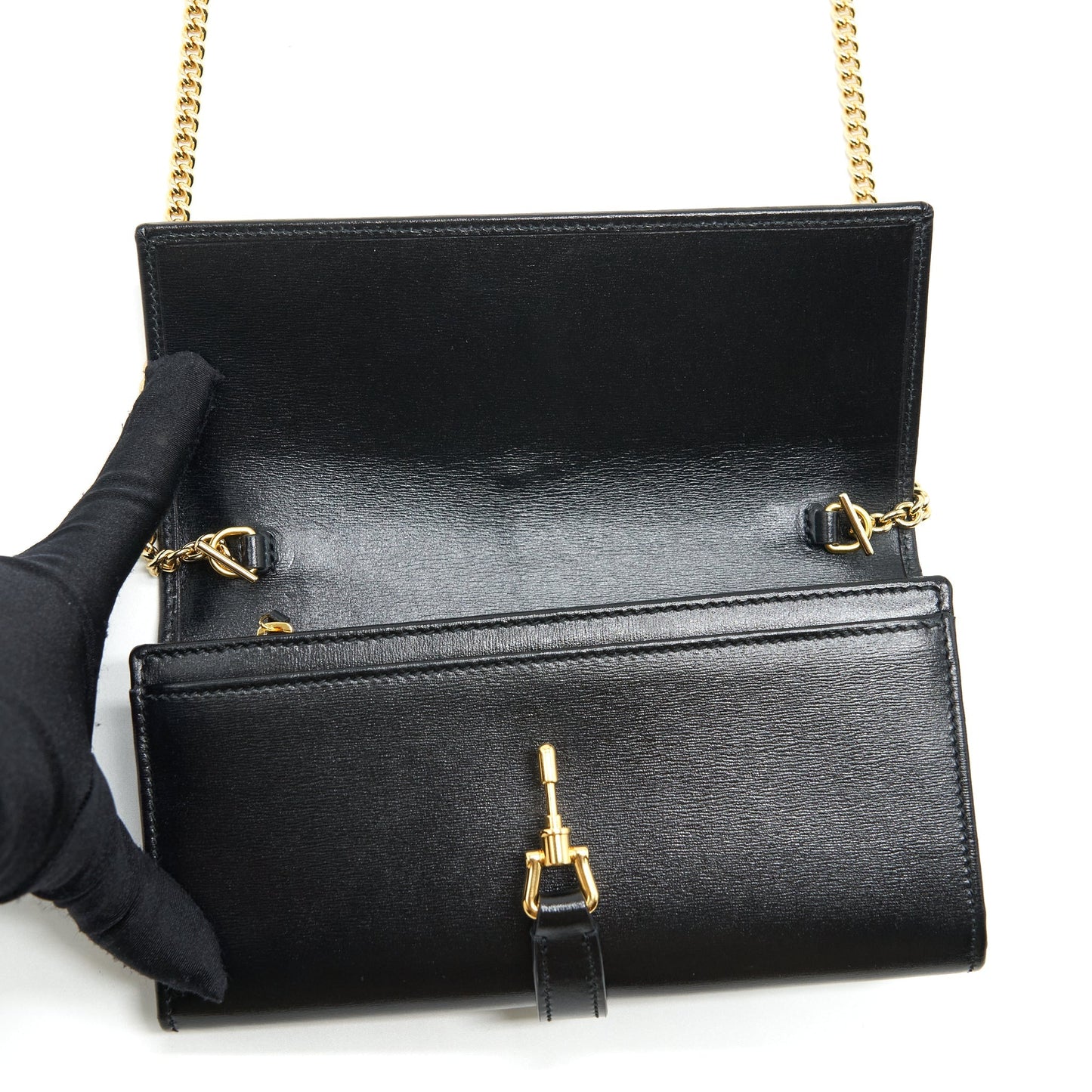 Gucci Jackie 1961 Chain Wallet Black
