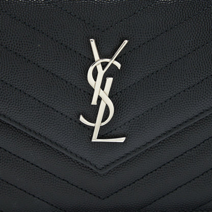 Saint Laurent/YSL Cassandra Matelasse Envelope Chain Wallet Grained Calfskin Black SHW
