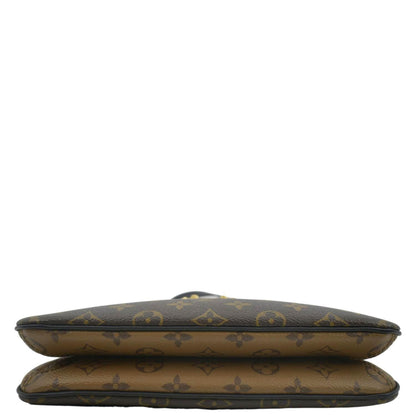 LOUIS VUITTON Twinny Monogram Canvas Shoulder Bag Brown