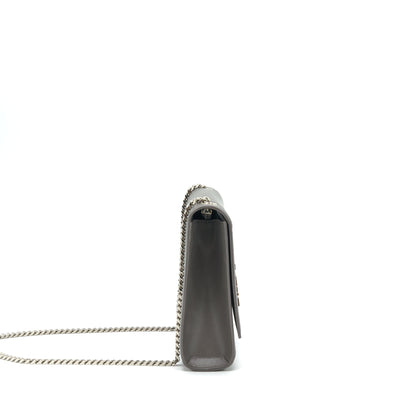 Saint Laurent(YSL) Large Monogramme Kate Chain Bag Grained Calfskin Grey SHW