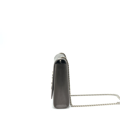 Saint Laurent(YSL) Large Monogramme Kate Chain Bag Grained Calfskin Grey SHW