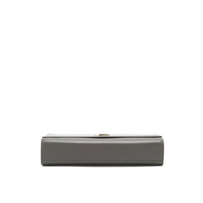 Saint Laurent(YSL) Large Monogramme Kate Chain Bag Grained Calfskin Grey SHW
